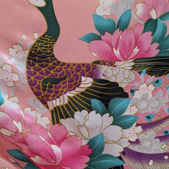 Theatrical Pink Satin Kimono Robe - Picture 13 of 14